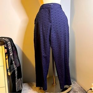 Chadwicks Of Boston 14 Navy Blue Eyelet Cropped Pants with Pockets